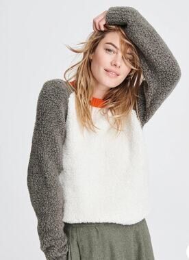 Rag & Bone - Davis Crew Army Sweater, XS Merino Wool